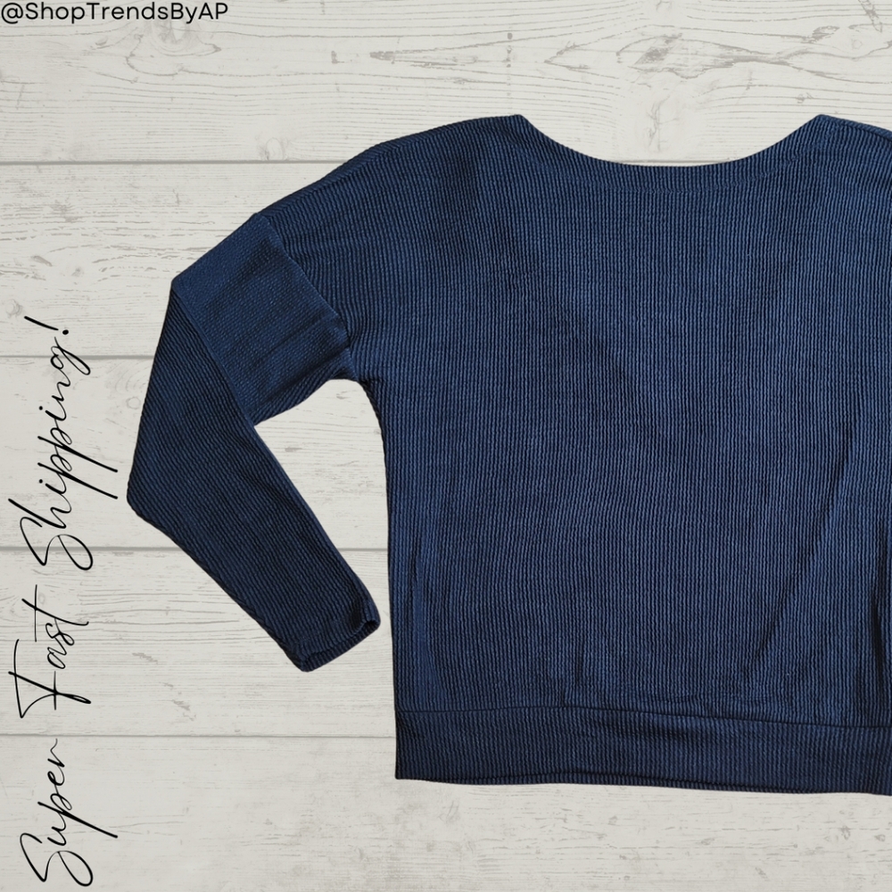 Anthropologie Maeve Kasi Navy Cowl Back Top